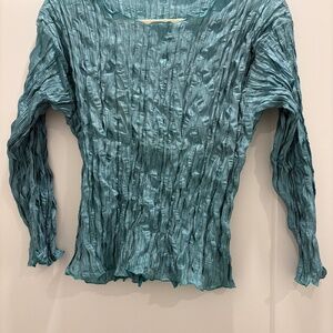 Michel LeBrun France Seafoam Top; Size 2;